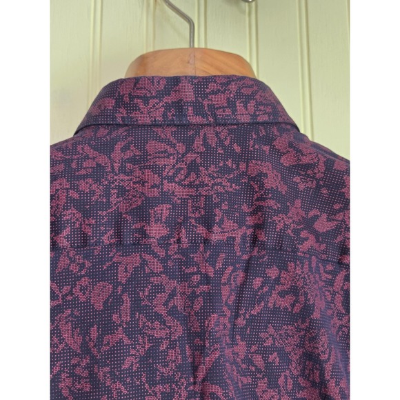 Emporio Armani Shirt Men Small Purple Red Pattern Button Down Long Sleeve Casual - Picture 5 of 10